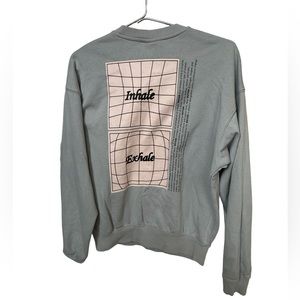 Inhale Exhale Streetwear H&M Crew Neck Blue Oversized Women’s XS Sweatshirt